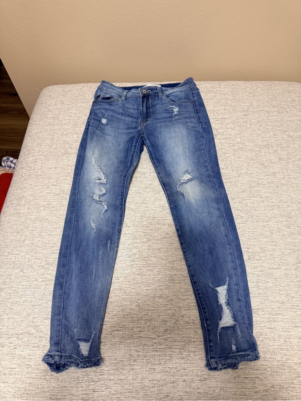 KanCan Distressed Medium Blue Skinny Jeans
